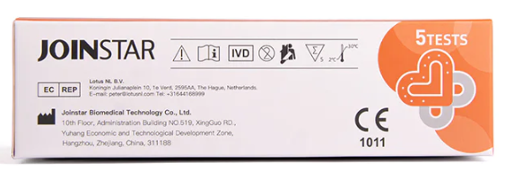 5 Stk. JOINSTAR COVID-19 Antigen Rapid Test (Collodiales Gold) - Laientest